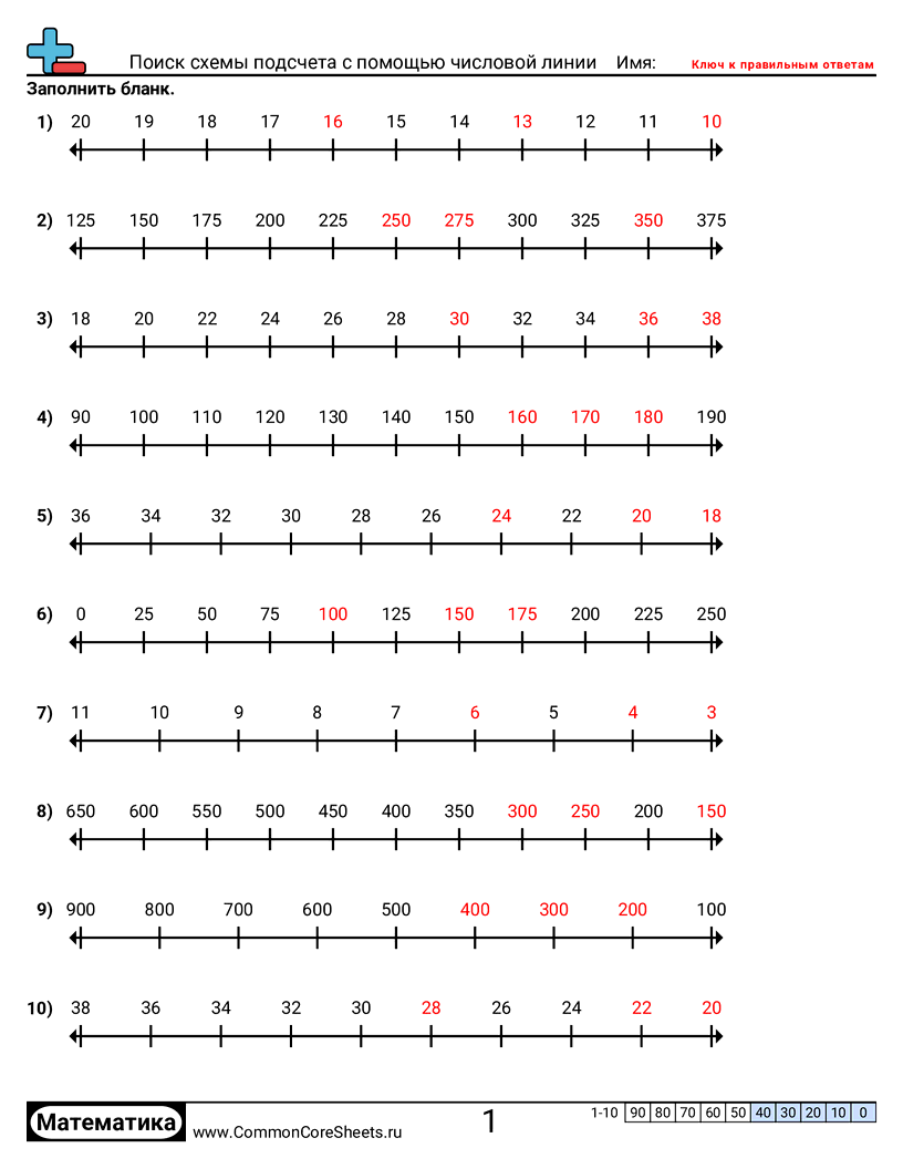 Рабочие листы на Счет -  worksheet