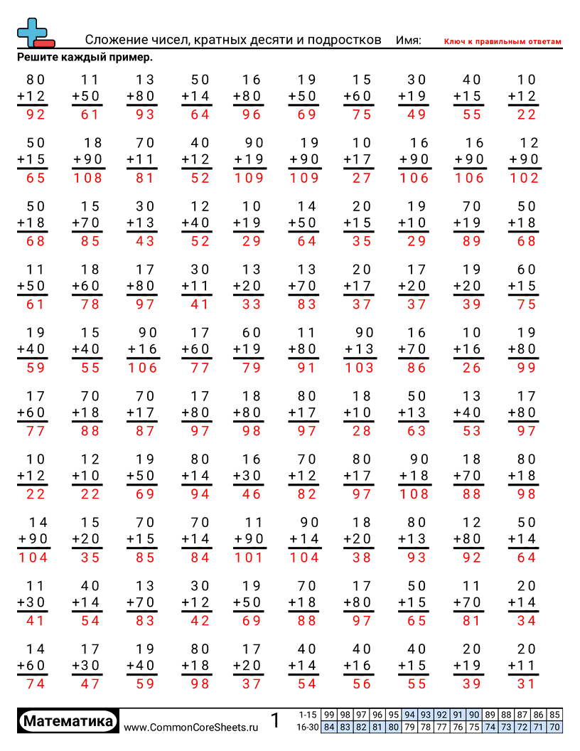 Рабочие Листы на Сложение - Прибавление 2 worksheet