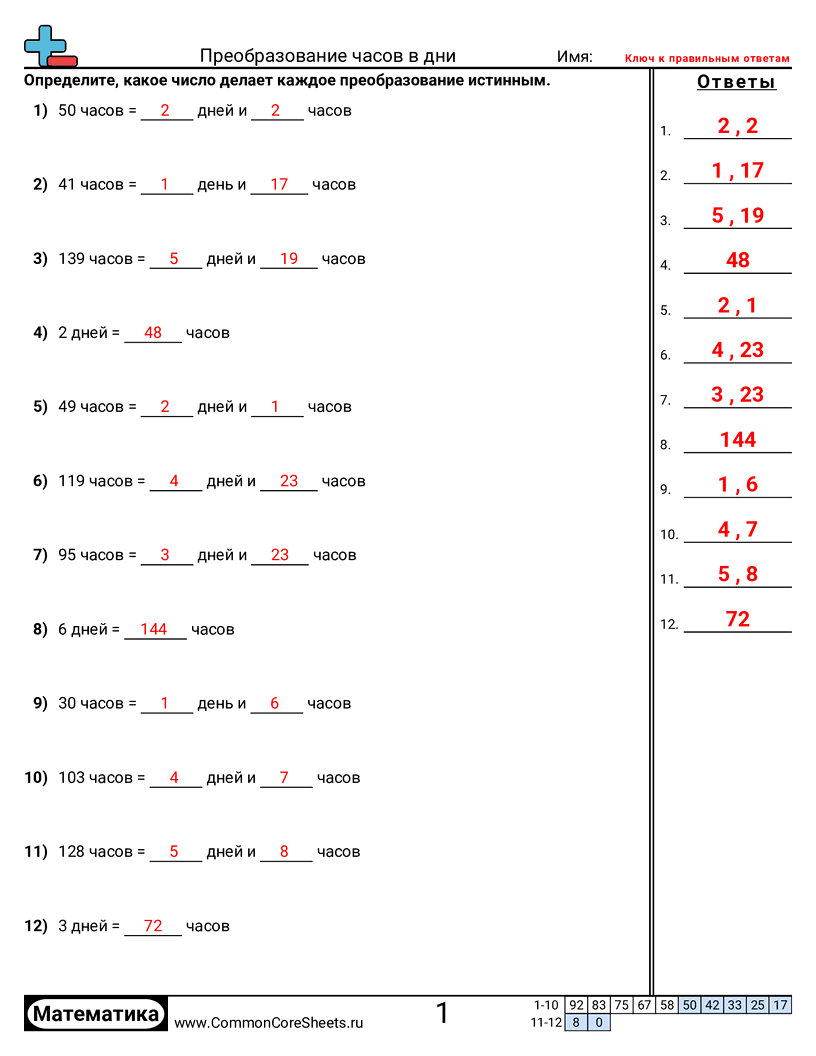 Рабочие Листы на Тему Время - 910 worksheet