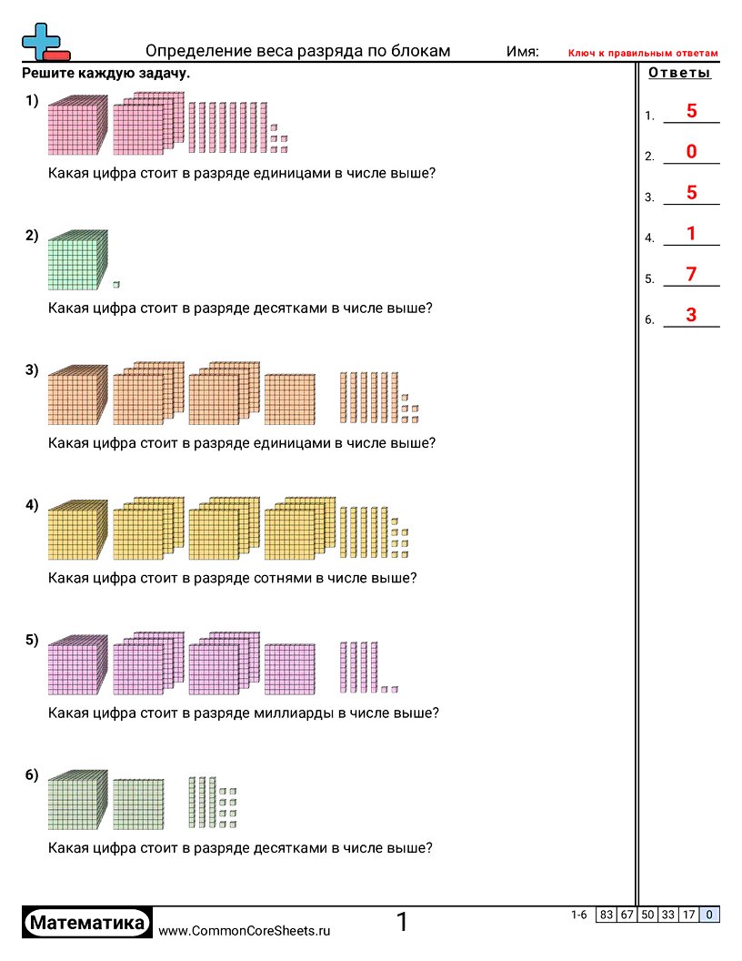 Разряд и Вес Разряда - определение-веса-разряда-по-блокам worksheet
